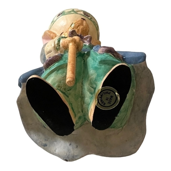 Rabbit Statue Bunny With Basket Figurine Resin Multicolored Rabbit Sculpture - Picture 6 of 6